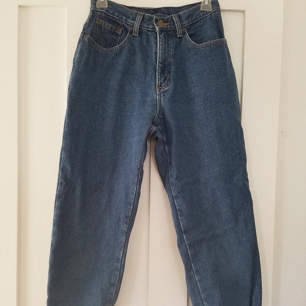 L.L. Bean Flannel Mom Jeans 4R 26x30